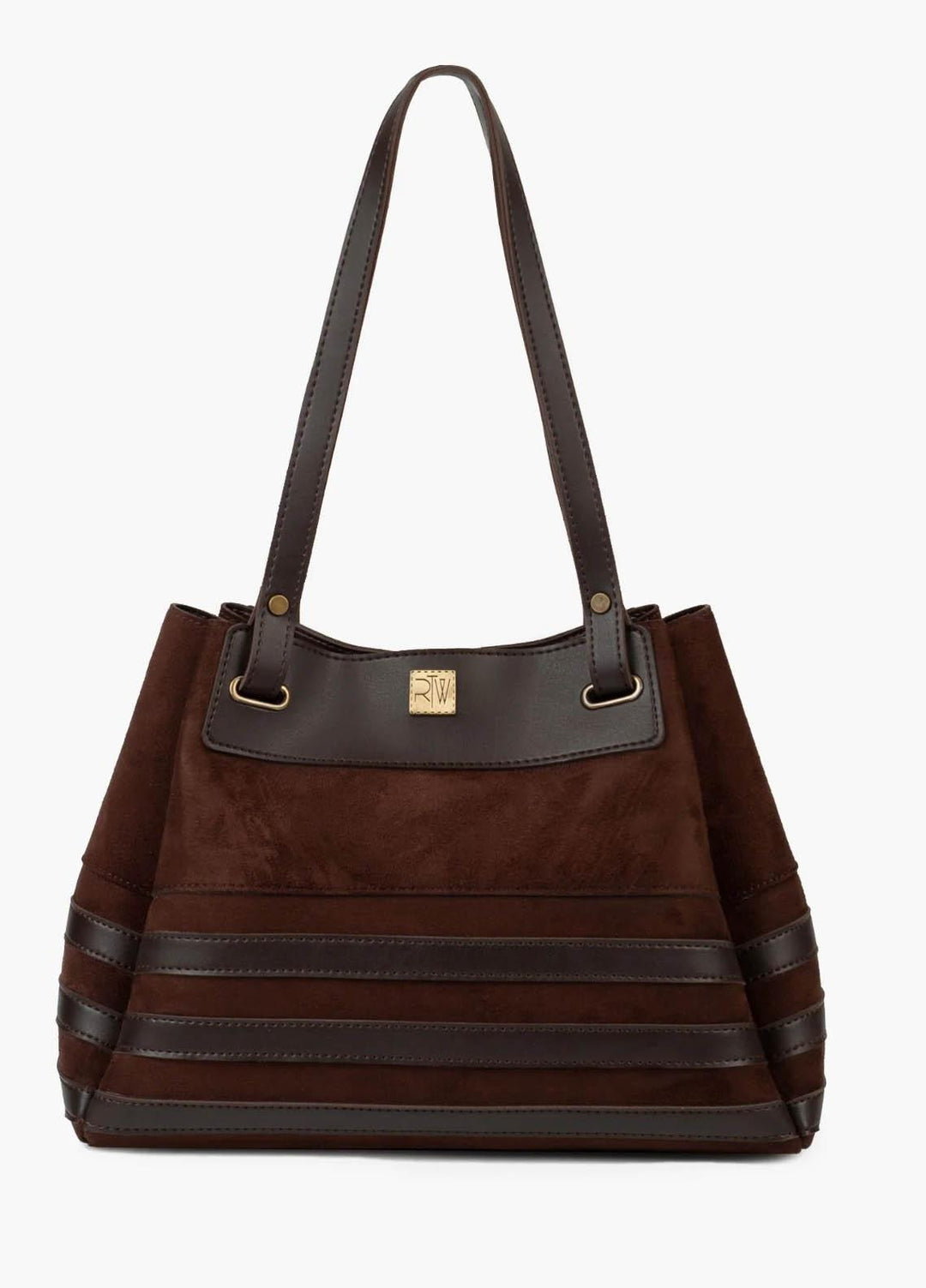 RTW Creation Tote Bag Dst-03 Dark Brown Suede Zebra Tote Bag - Women Totes Bags