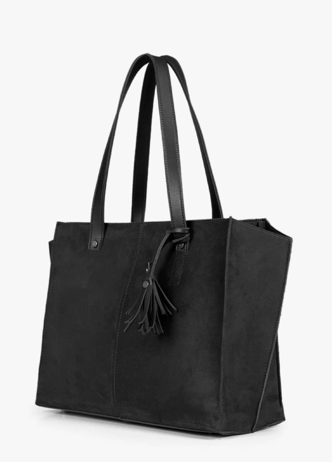 RTW Creation Tote Bag Dhb-06 Black Suede Over The Shoulder Tote Bag - Women Totes Bags