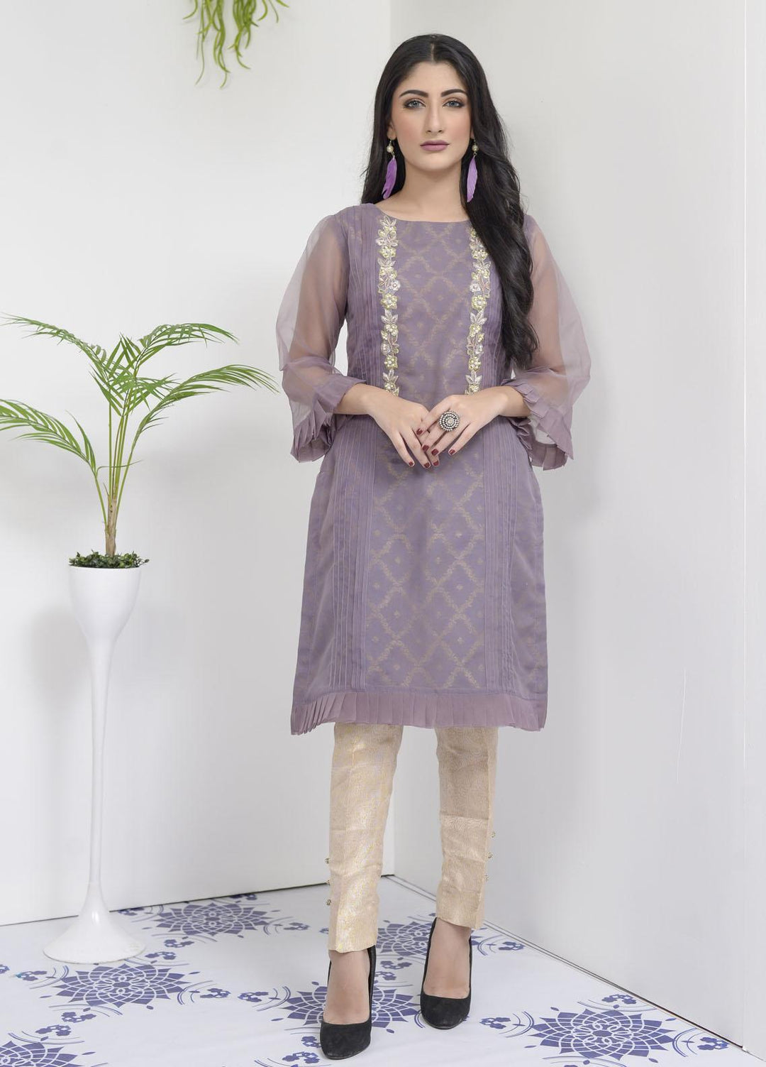 Rubys Couture Luxury Pret Missouri 2 Piece Suit Lavender Shine