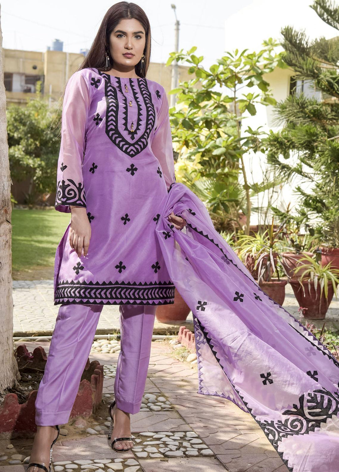 Rubys Couture Luxury Pret Organza 2 Piece Suit Floral Shine