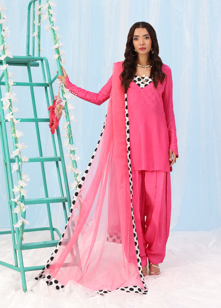 Rush Hour by Musferah Saad Pret Printed Silk 2 Piece Suit Polka Pop