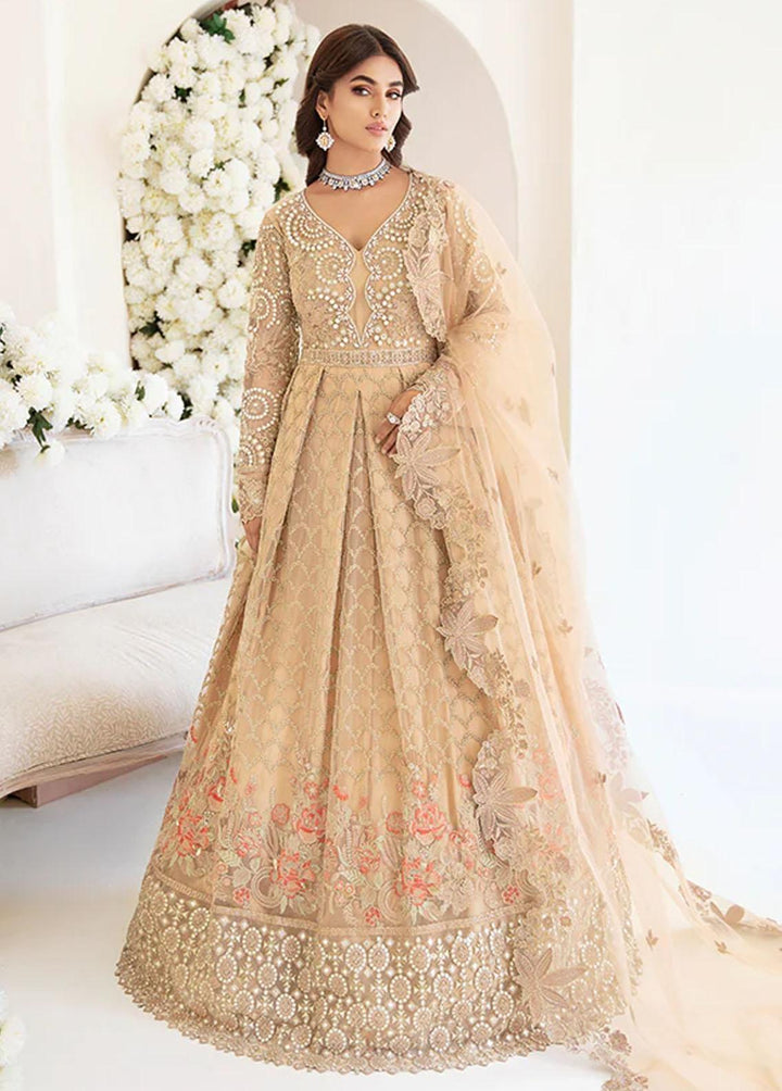 Fleur By Serene Premium Embroidered Net Suits Unstitched 3 Piece SP22F S-1064 GOLD ORCHID - Spring / Summer Collection
