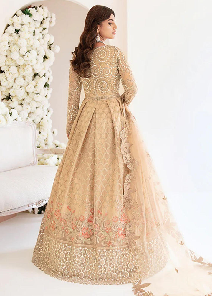 Fleur By Serene Premium Embroidered Net Suits Unstitched 3 Piece SP22F S-1064 GOLD ORCHID - Spring / Summer Collection