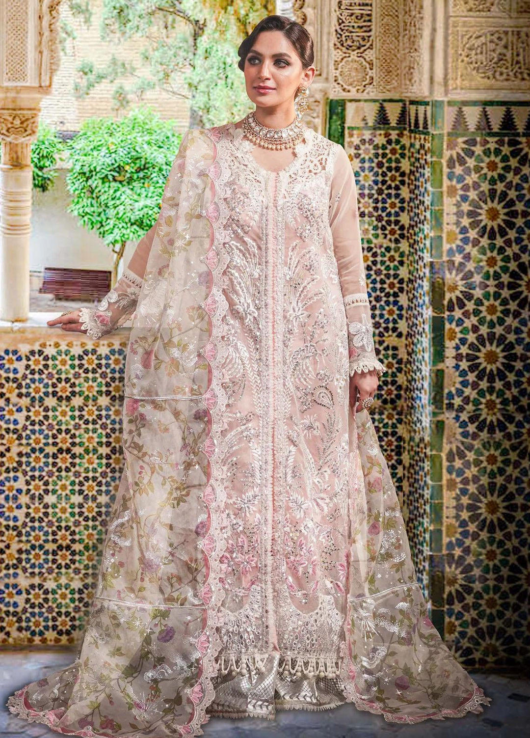Sable Vogue Embroidered Organza Suits Unstitched 4 Piece SV23FU FC-07-23 - Festive Collection