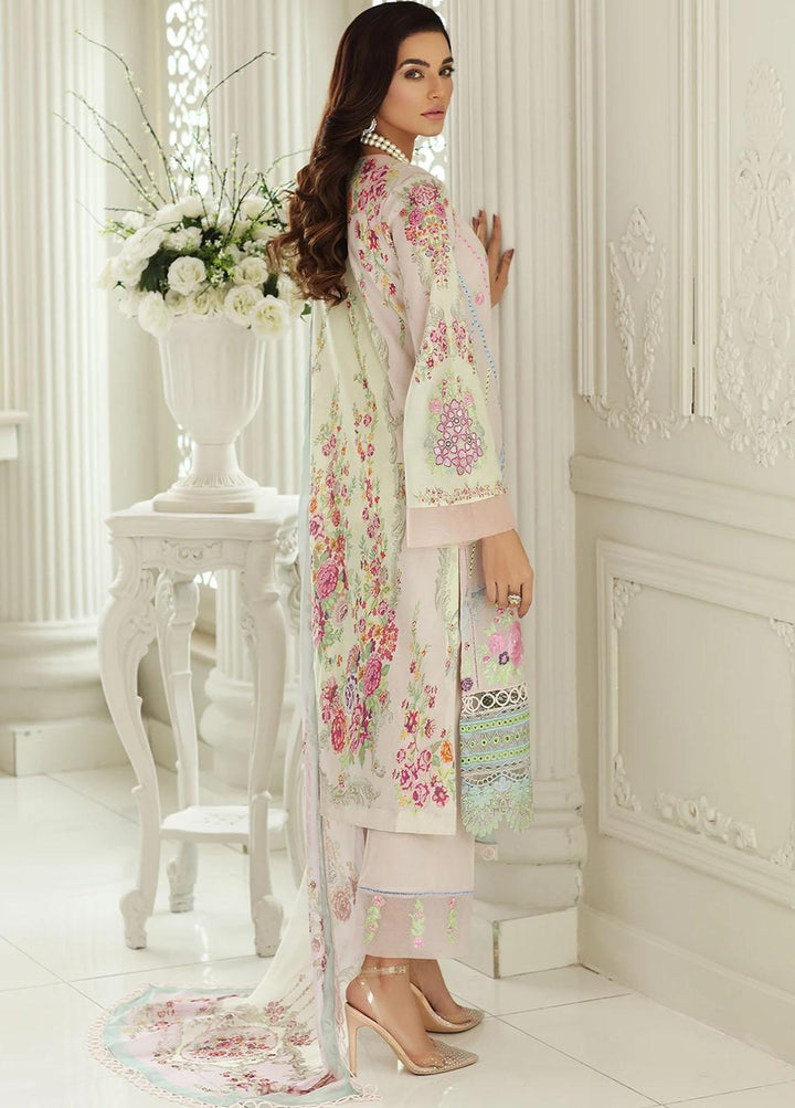 Sable Vogue Embroidered Lawn Suits Unstitched 3 Piece SV21-L2 01 Rose Serenade - Luxury Collection
