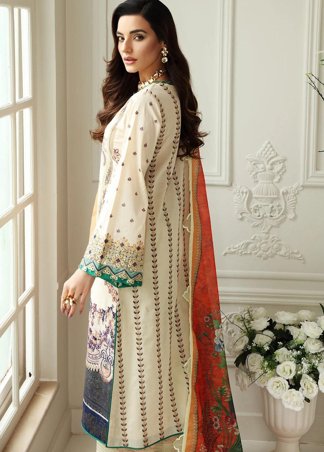 Sable Vogue Embroidered Lawn Suits Unstitched 3 Piece SV21-L2 04 Baroque Fusion - Luxury Collection