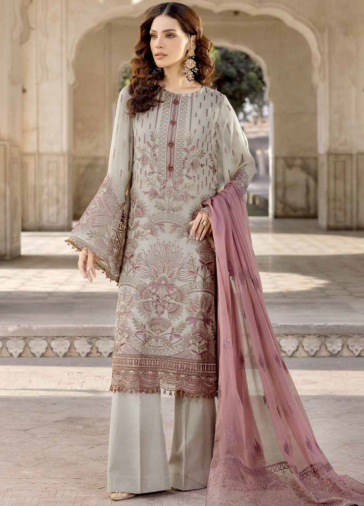 Safeera by Flossie Embroidered Chiffon Suits Unstitched 3 Piece FL24SF S-1310 Bearsuit - Luxury Collection
