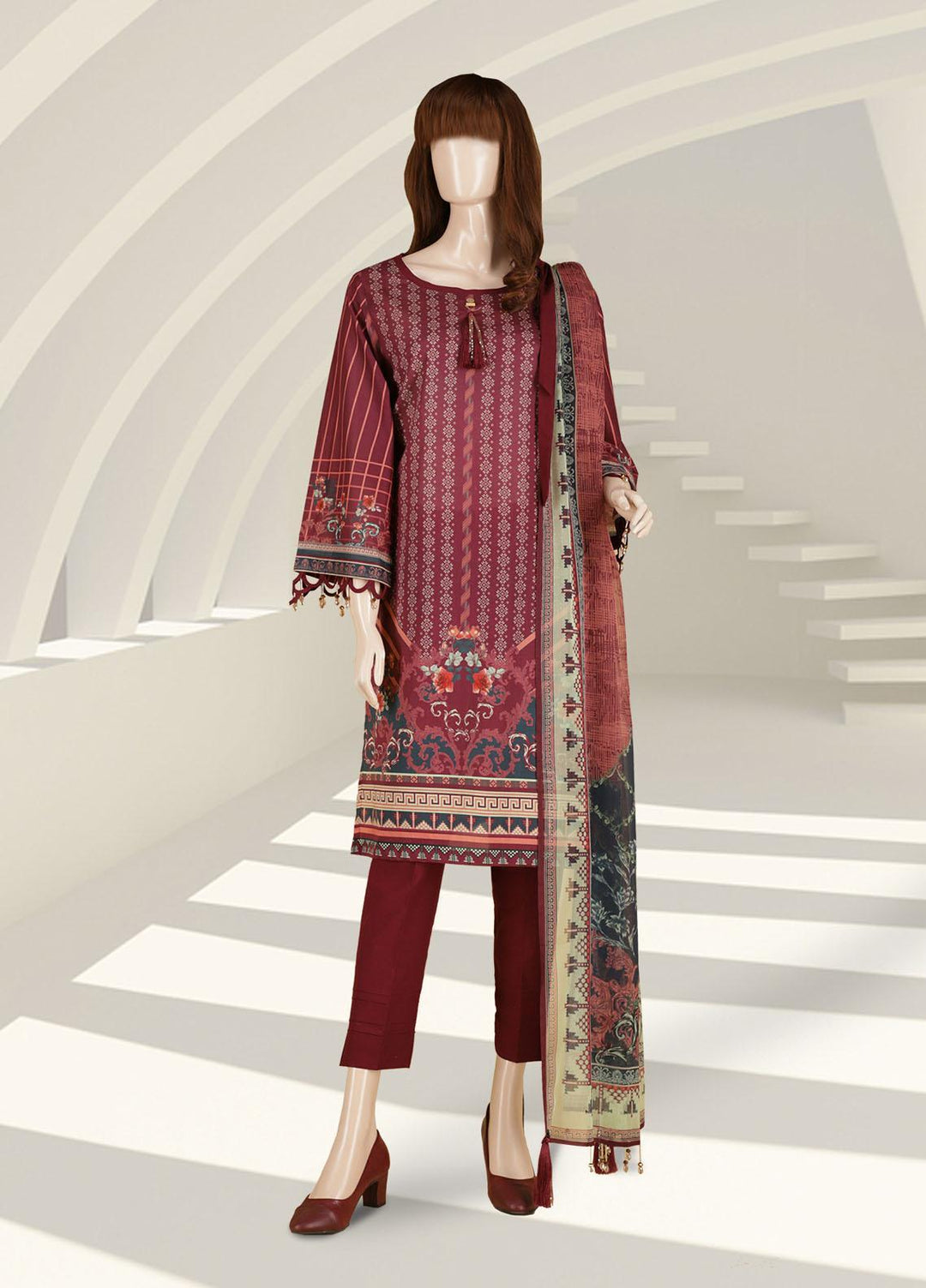 Saffron By Saya Printed Lawn Suits Unstitched 2 Piece UB-2102-04B - Summer Collection