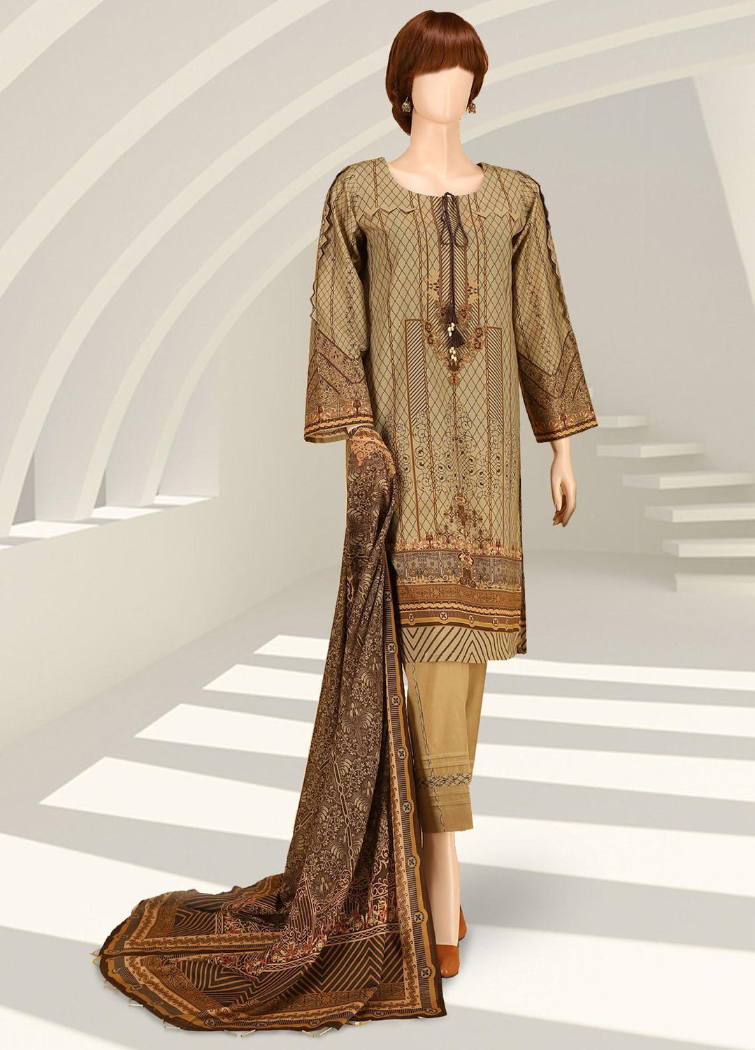 Saffron By Saya Printed Lawn Suits Unstitched 2 Piece UB-2102-06C - Summer Collection