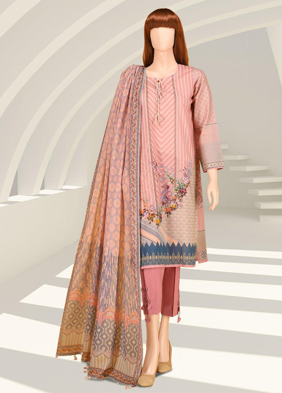 Saffron By Saya Printed Lawn Suits Unstitched 2 Piece UP-2102-05C - Summer Collection