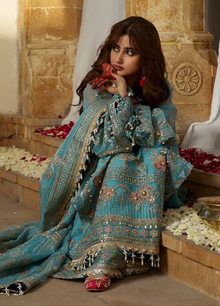 Sagar Kinaray By MNR Embroidered  Suits Unstitched 3 Piece MNR23SK ZWU23-17 UMBER - Wedding Collection
