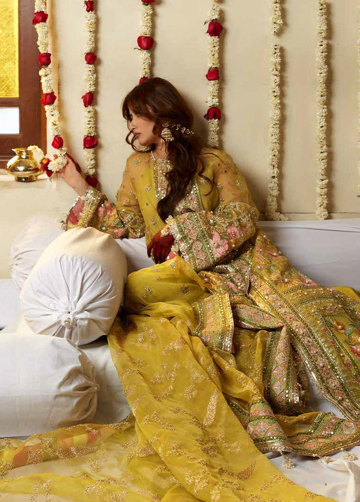 Sagar Kinaray By MNR Embroidered  Suits Unstitched 3 Piece MNR23SK ZWU23-24 NIMBU - Wedding Collection