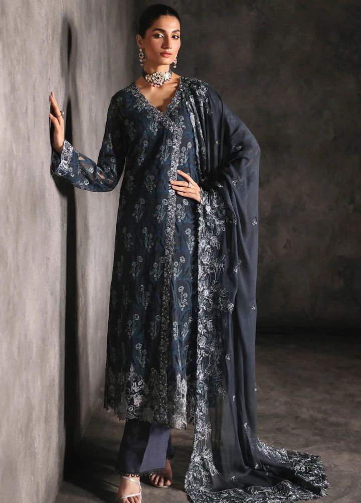 Sage By Rajbari Embroidered Chiffon Suit Unstitched 4 Piece RB24Sf D-02 Seran - Formal Collection