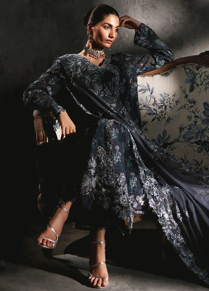 Sage By Rajbari Embroidered Chiffon Suit Unstitched 4 Piece RB24Sf D-02 Seran - Formal Collection