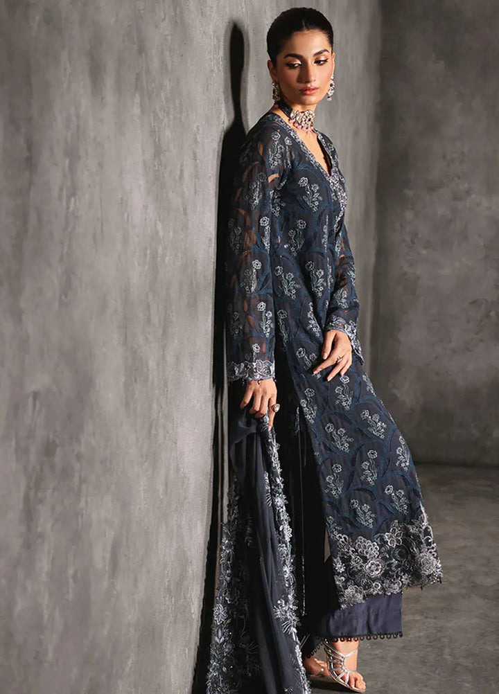 Sage By Rajbari Embroidered Chiffon Suit Unstitched 4 Piece RB24Sf D-02 Seran - Formal Collection