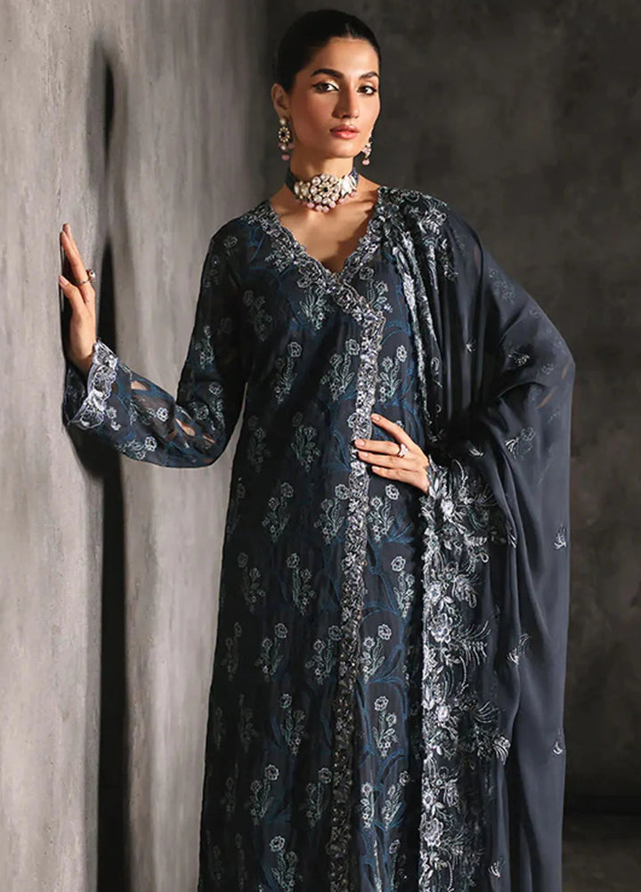 Sage By Rajbari Embroidered Chiffon Suit Unstitched 4 Piece RB24Sf D-02 Seran - Formal Collection