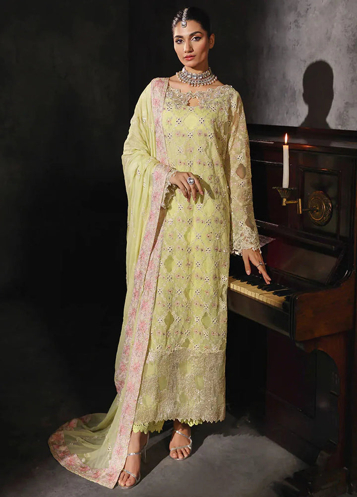 Sage By Rajbari Embroidered Chiffon Suit Unstitched 4 Piece RB24Sf D-05 Ivy - Formal Collection
