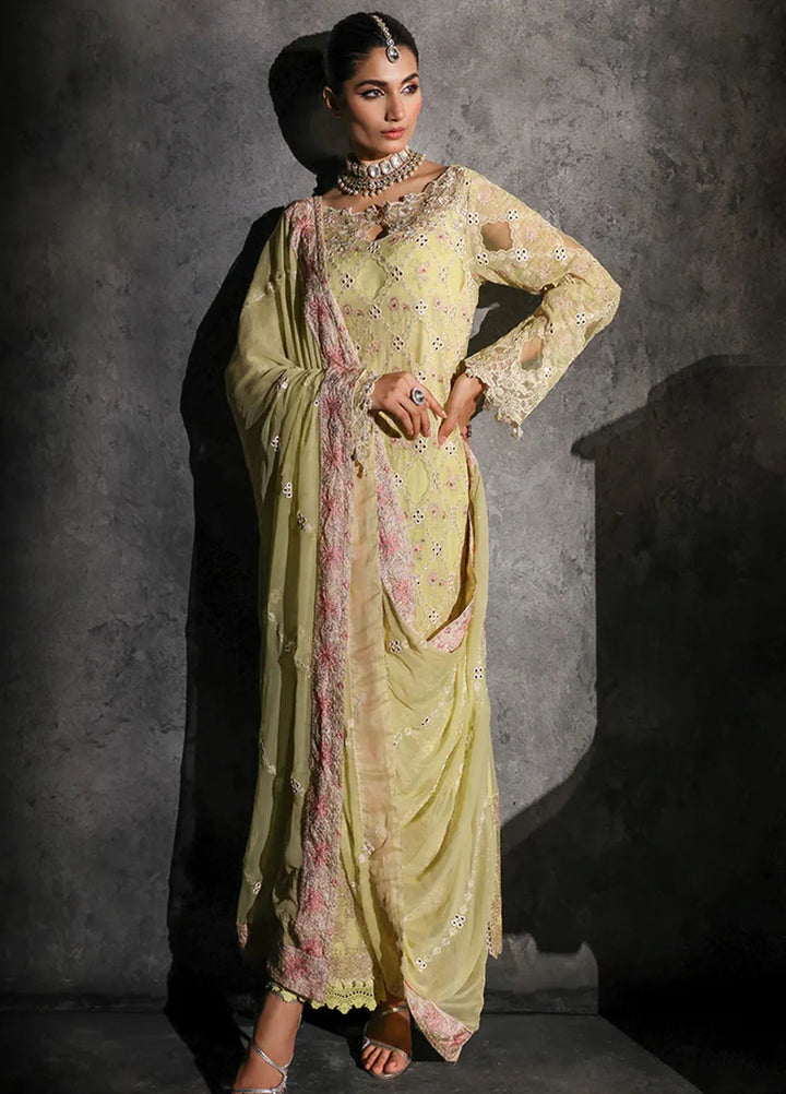 Sage By Rajbari Embroidered Chiffon Suit Unstitched 4 Piece RB24Sf D-05 Ivy - Formal Collection