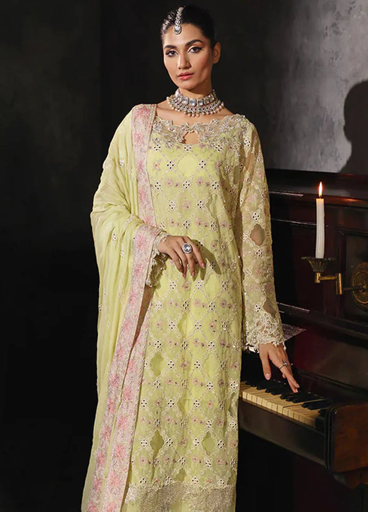 Sage By Rajbari Embroidered Chiffon Suit Unstitched 4 Piece RB24Sf D-05 Ivy - Formal Collection