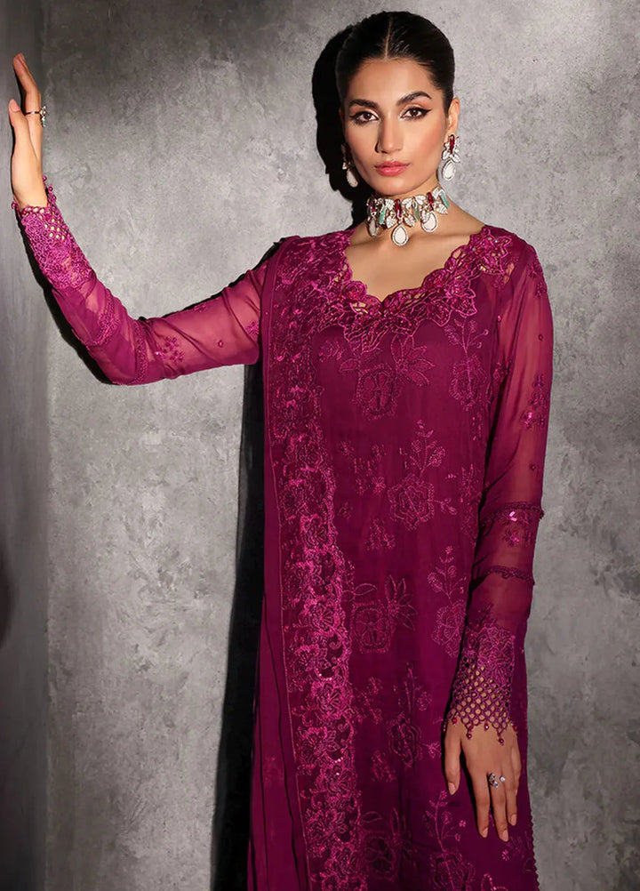 Sage By Rajbari Embroidered Chiffon Suit Unstitched 4 Piece RB24Sf D-06 Elysian - Formal Collection
