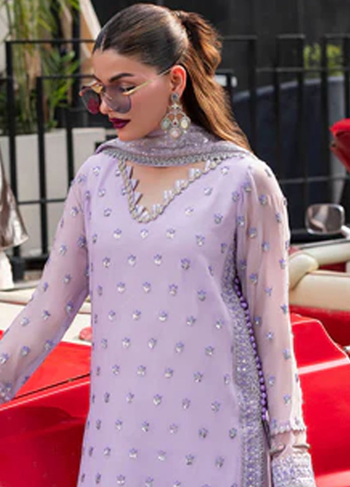 Sahane Embroidered Chiffon Suits Unstitched 3 Piece CT 25002 Lavendine - Formals Collection