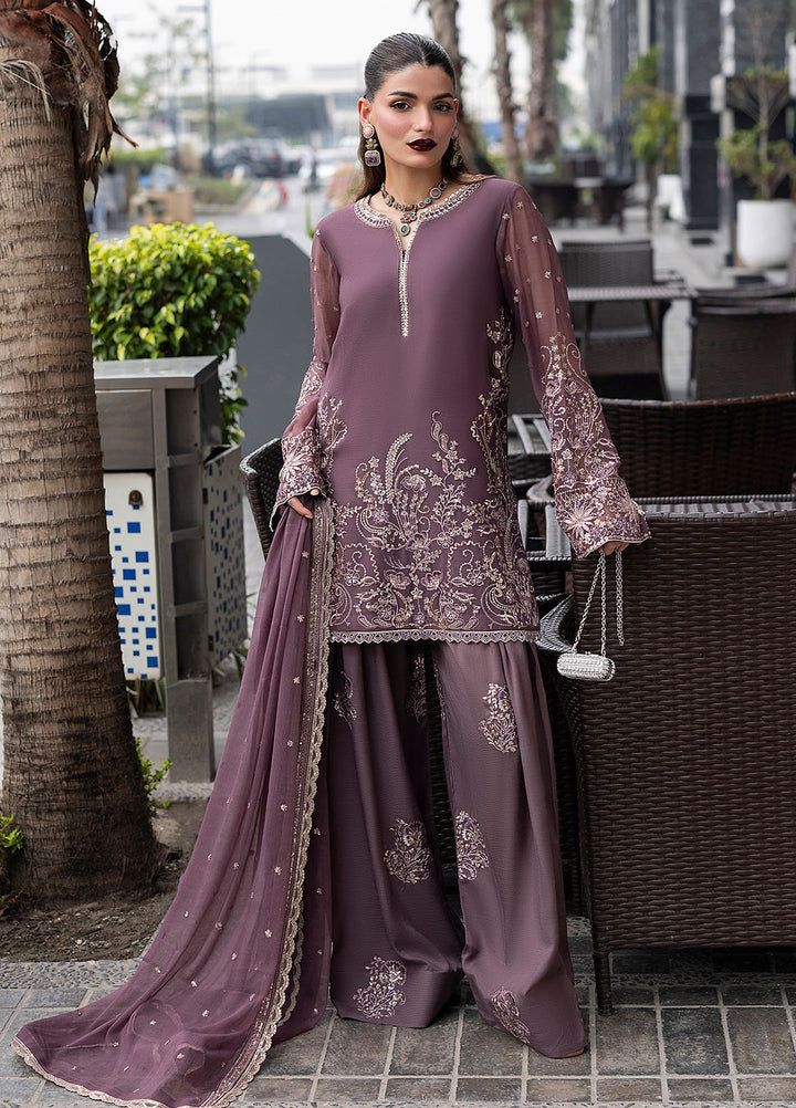 Sahane Embroidered Chiffon Suits Unstitched 3 Piece CT 25005 Roseate - Formals Collection