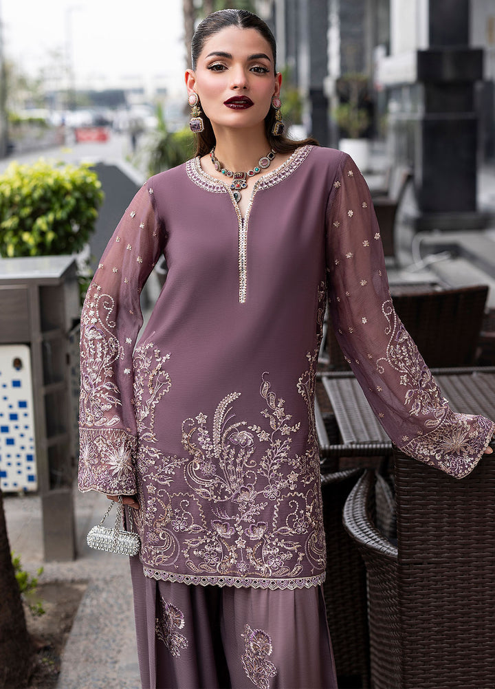Sahane Embroidered Chiffon Suits Unstitched 3 Piece CT 25005 Roseate - Formals Collection