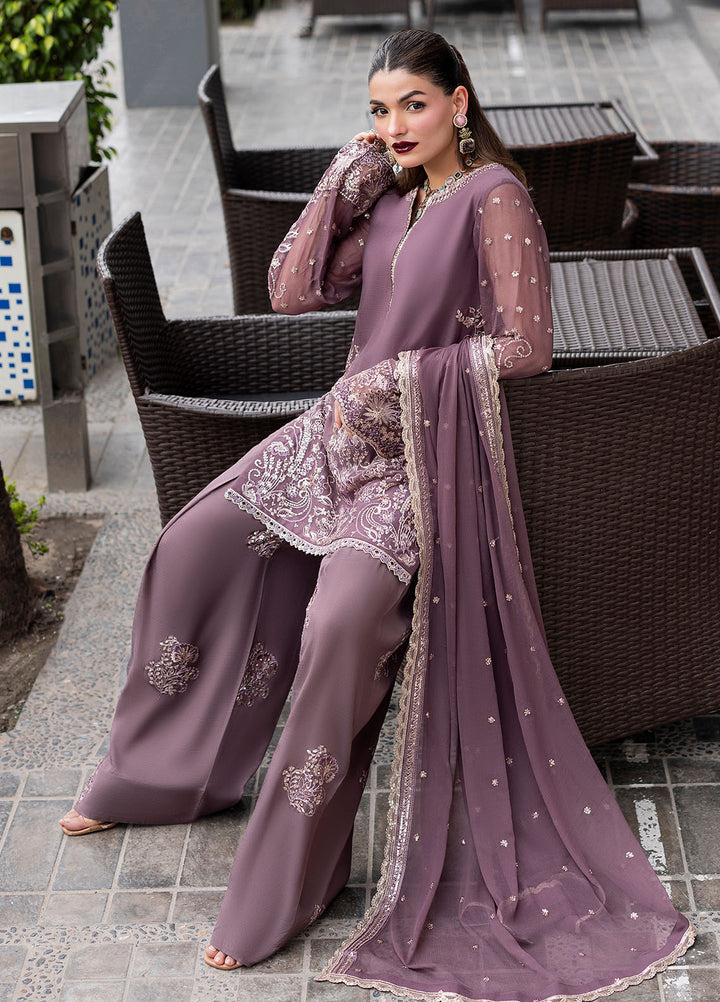 Sahane Embroidered Chiffon Suits Unstitched 3 Piece CT 25005 Roseate - Formals Collection