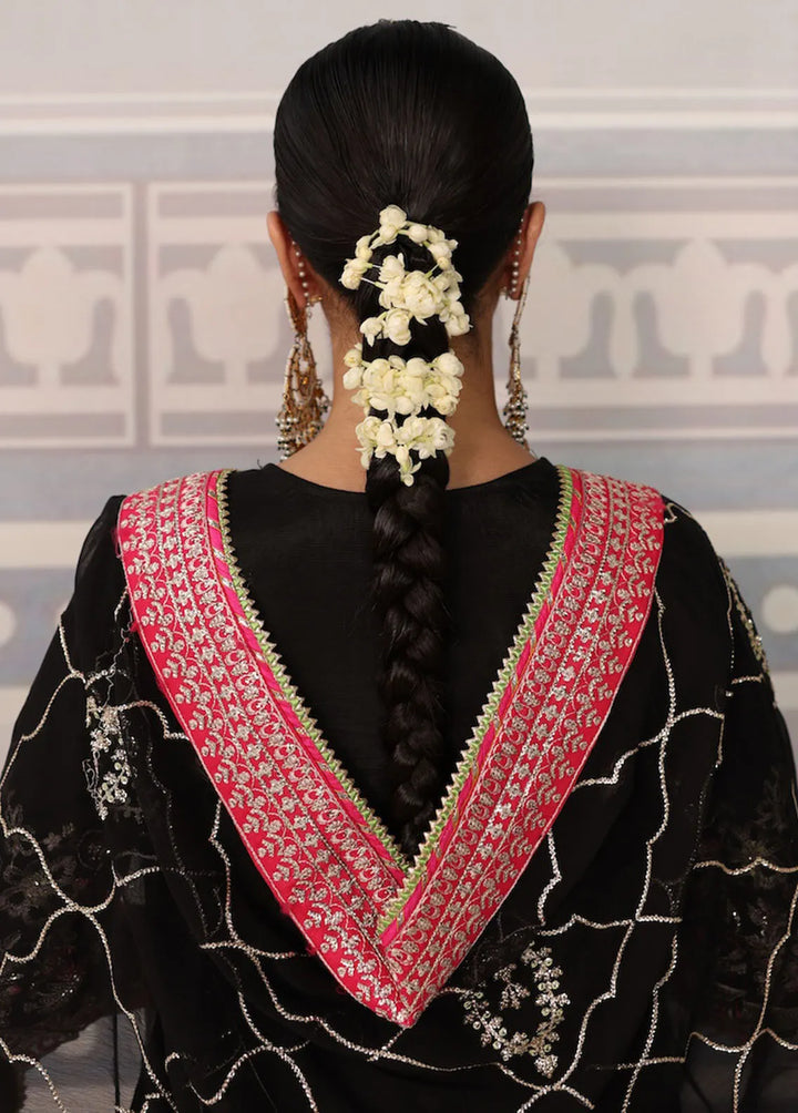 Sahane Embroidered Raw Silk Suits Unstitched 3 Piece SNE24TG TSG-01 Noir - Festive Collection