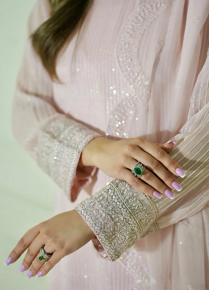 Sahane Pret Embroidered Chiffon 3 Piece Suit CT 12006-Fairy Fete Pink