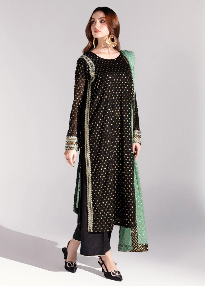 Sahane Pret Embroidered Chiffon 3 Piece Suit ME-04 Nyx