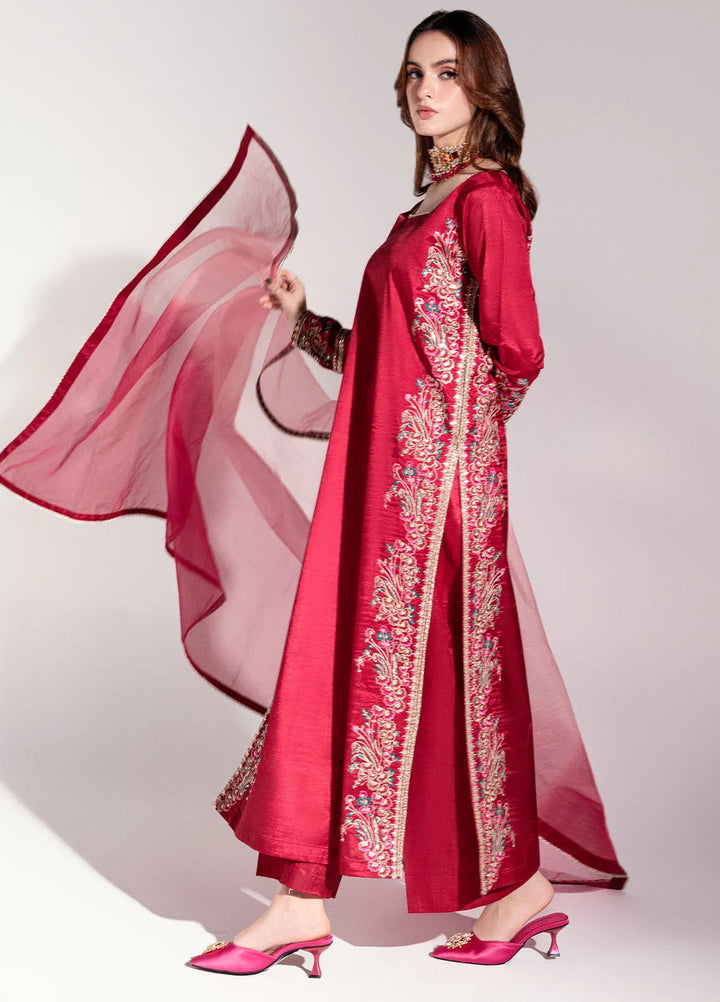 Sahane Pret Embroidered Raw Silk 3 Piece Suit ME-05 Eris