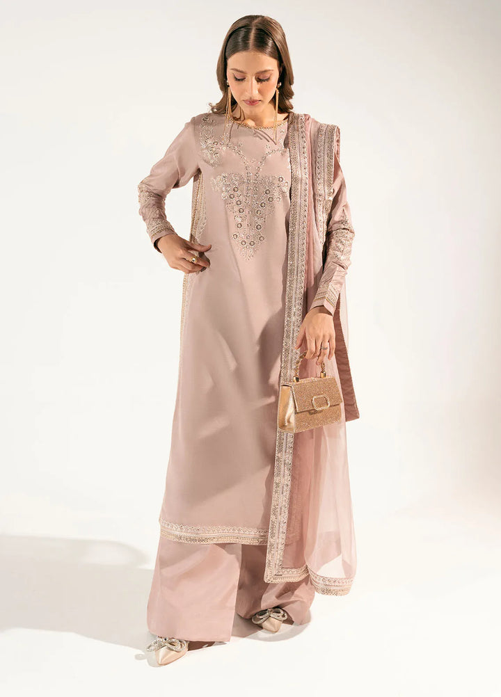Sahane Pret Embroidered Raw Silk 3 Piece Suit ME 24005 Pelin