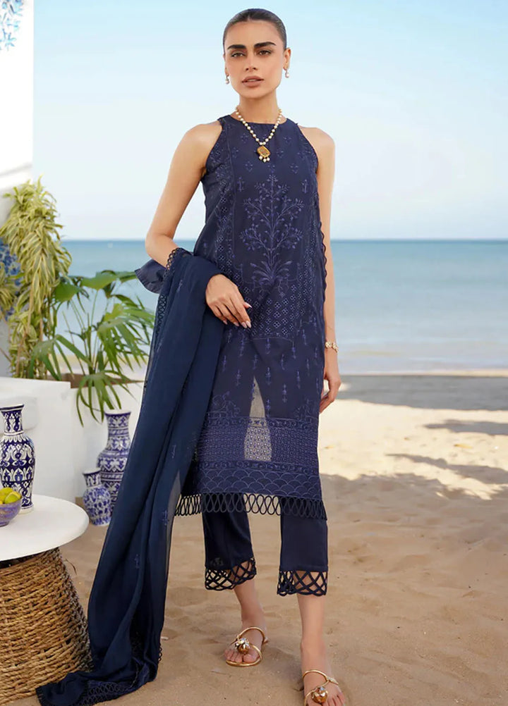 Sahar Chikankari Lawn Suit Unstitched 3 Piece SHR24C D-07 - Summer Collection
