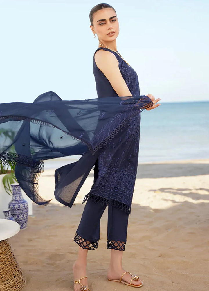 Sahar Chikankari Lawn Suit Unstitched 3 Piece SHR24C D-07 - Summer Collection