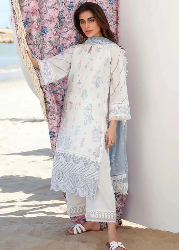Sahar Chikankari Lawn Suit Unstitched 3 Piece SHR24C D-10 - Summer Collection