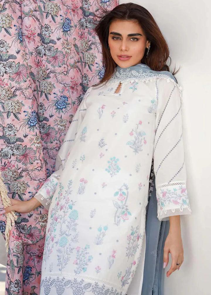 Sahar Chikankari Lawn Suit Unstitched 3 Piece SHR24C D-10 - Summer Collection