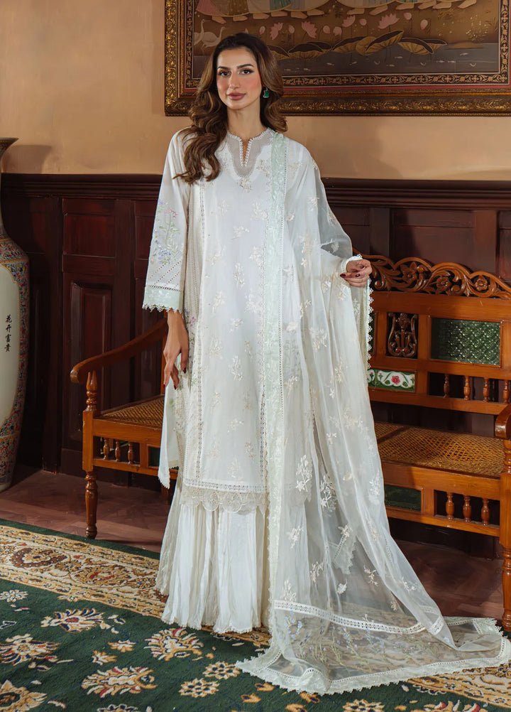 Sahar Embroidered Chikankari Suit Unstitched 3 Piece CK-25-V1-09 Vanilla Sky - Festive Collection