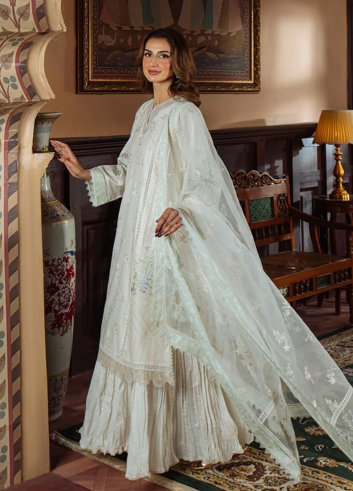 Sahar Embroidered Chikankari Suit Unstitched 3 Piece CK-25-V1-09 Vanilla Sky - Festive Collection