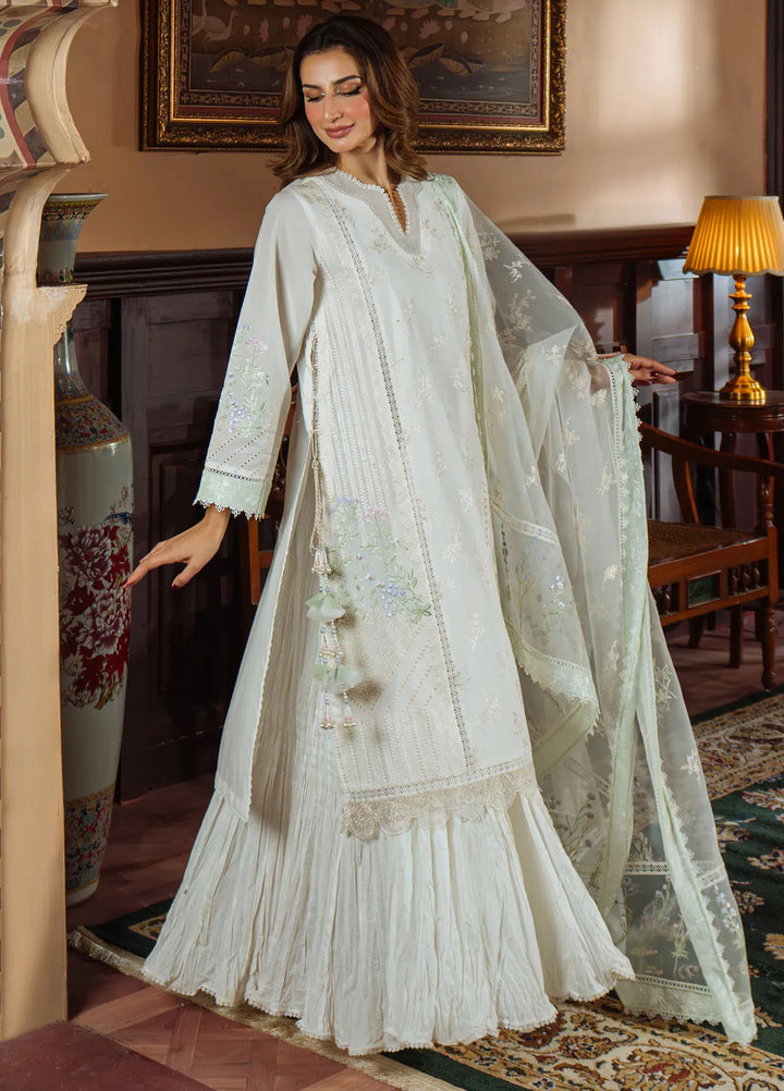 Sahar Embroidered Chikankari Suit Unstitched 3 Piece CK-25-V1-09 Vanilla Sky - Festive Collection
