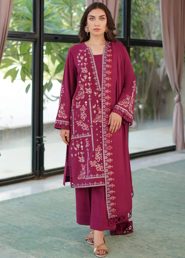 Sahar Embroidered Khaddar Suit Unstitched 3 Piece SHR24A EDK-24-V2-01 - Winter Collection