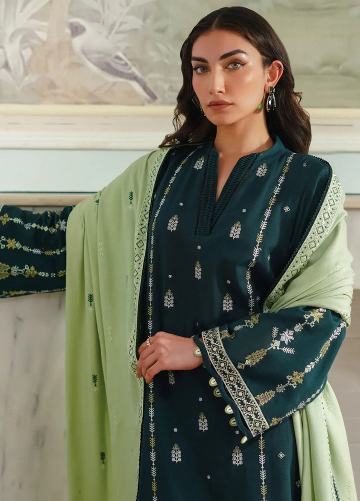 Sahar Embroidered Khaddar Suit Unstitched 3 Piece SHR24A EDK-24-V2-04 - Winter Collection