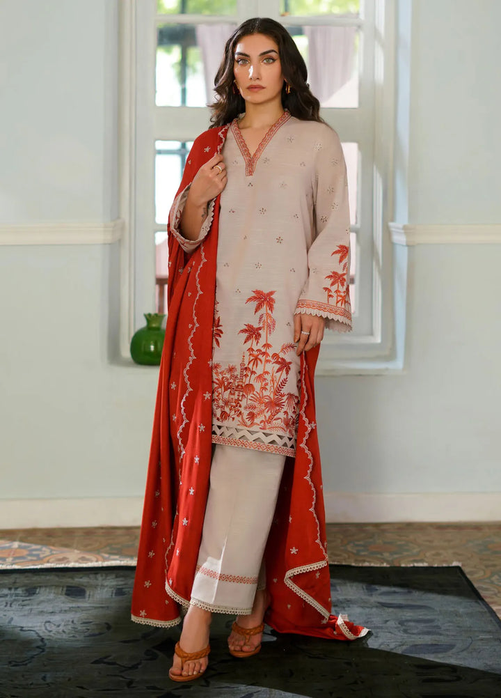 Sahar Embroidered Khaddar Suit Unstitched 3 Piece SHR24A EDK-24-V2-05 - Winter Collection