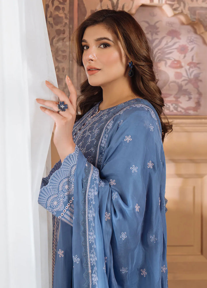 Sahar Embroidered Lawn Suit Unstitched 3 Piece S25-FE-V1-02 Lagoon Luxe - Festive Collection