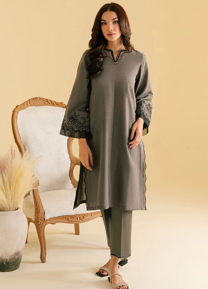 Sahar Pret Casual Jacquard 2 Piece Suit SAWMC-V1-02 Grey Dawn
