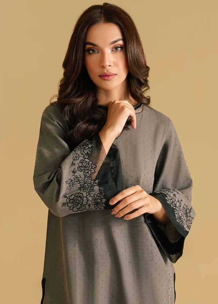 Sahar Pret Casual Jacquard 2 Piece Suit SAWMC-V1-02 Grey Dawn