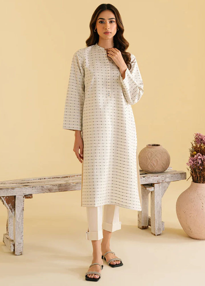 Sahar Pret Casual Jacquard 2 Piece Suit SSLJ-V1-07 Ivory Allure