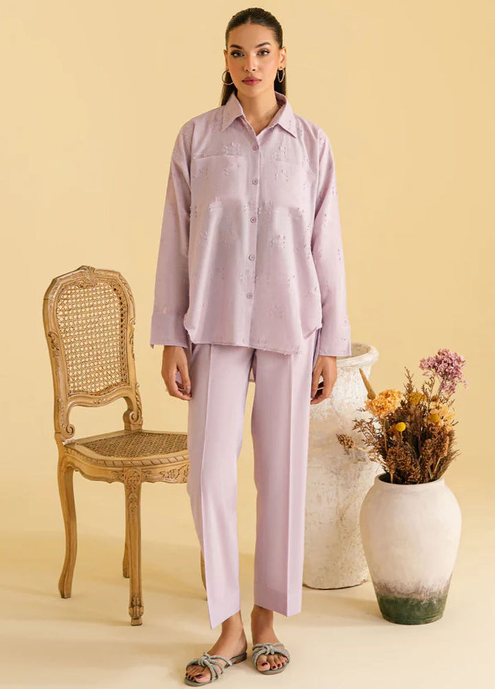 Sahar Pret Casual Jacquard 2 Piece Suit SSLJ-V1-09 Iris