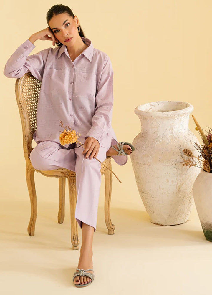 Sahar Pret Casual Jacquard 2 Piece Suit SSLJ-V1-09 Iris