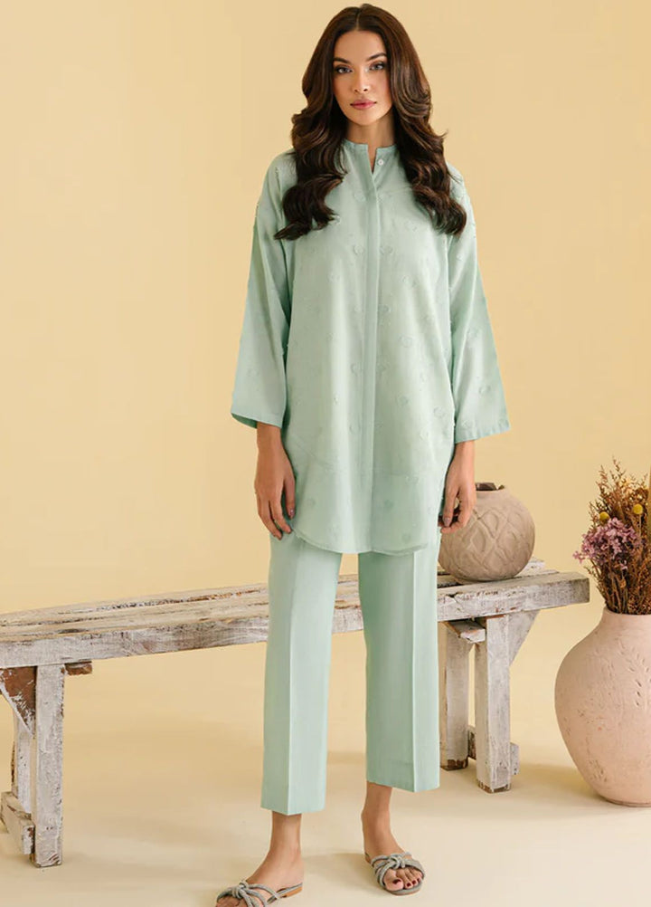 Sahar Pret Casual Jacquard 2 Piece Suit SSLJ-V1-10 Pistachio